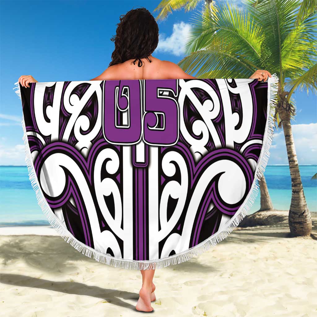 Custom Aotearoa Rangitane Beach Blanket Maori Tribal Pattern Mix Poutama
