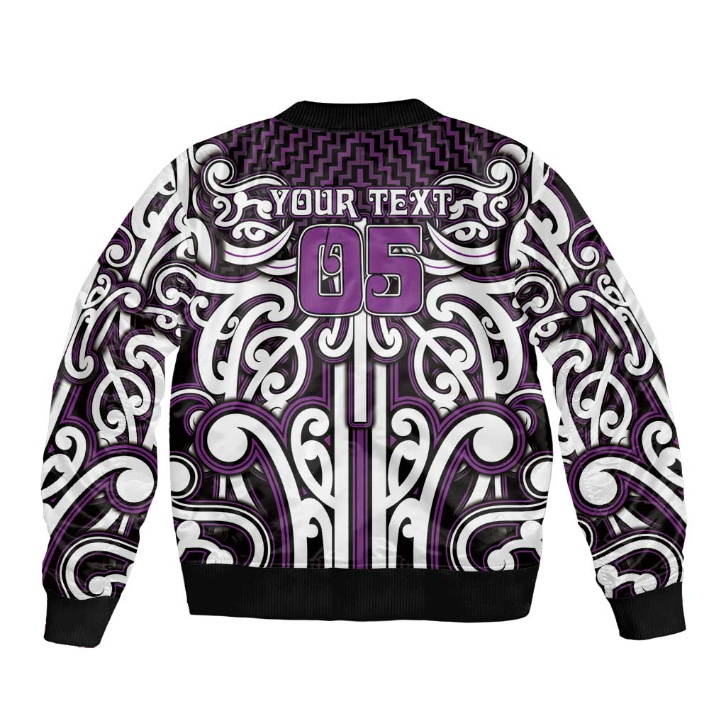 Custom Aotearoa Rangitane Bomber Jacket Maori Tribal Pattern Mix Poutama