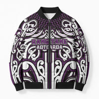 Custom Aotearoa Rangitane Bomber Puffer Jacket Maori Tribal Pattern Mix Poutama