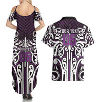 Custom Aotearoa Rangitane Couples Matching Summer Maxi Dress and Hawaiian Shirt Maori Tribal Pattern Mix Poutama