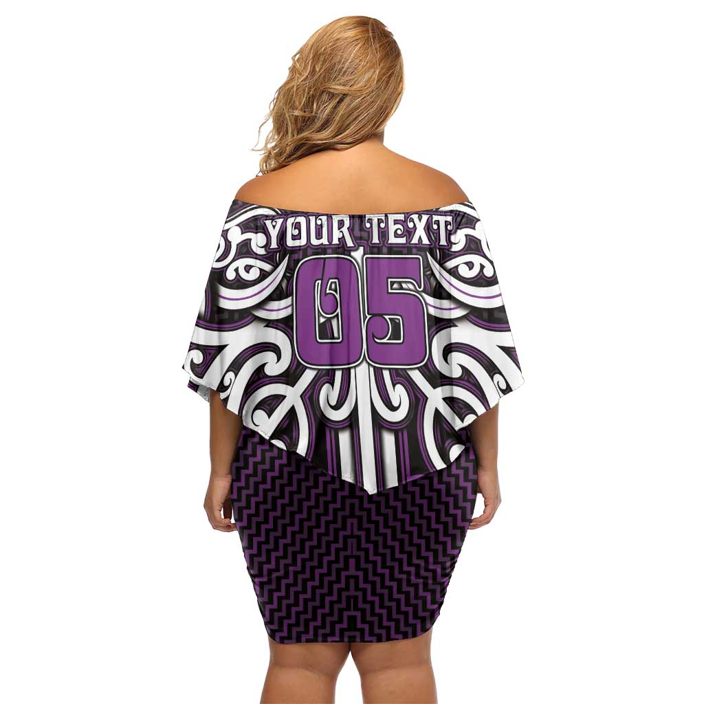 Custom Aotearoa Rangitane Family Matching Off Shoulder Short Dress and Hawaiian Shirt Maori Tribal Pattern Mix Poutama LT05 - Polynesian Pride