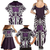 Custom Aotearoa Rangitane Family Matching Summer Maxi Dress and Hawaiian Shirt Maori Tribal Pattern Mix Poutama