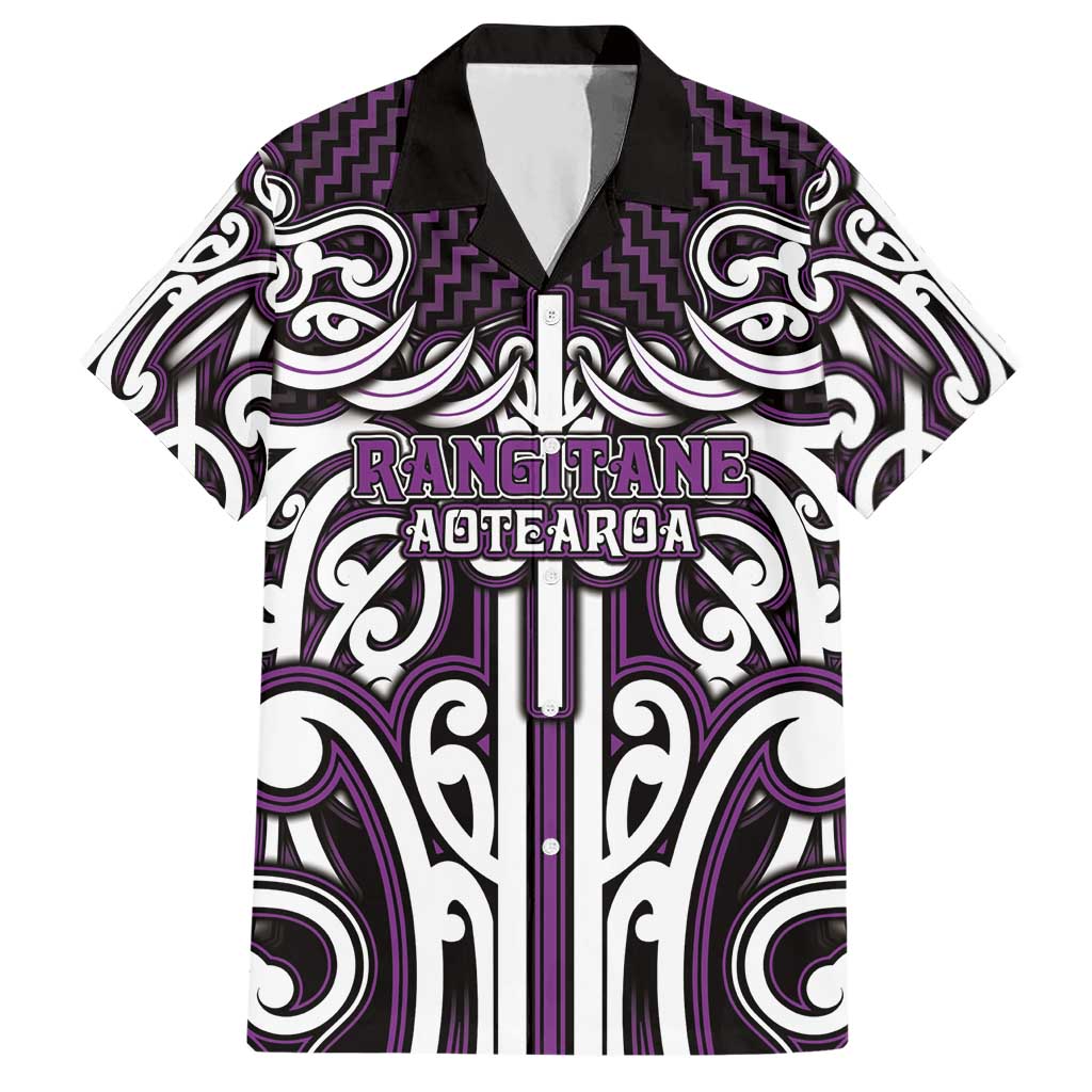 Custom Aotearoa Rangitane Hawaiian Shirt Maori Tribal Pattern Mix Poutama