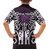 Custom Aotearoa Rangitane Kid Hawaiian Shirt Maori Tribal Pattern Mix Poutama