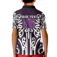 Custom Aotearoa Rangitane Kid Polo Shirt Maori Tribal Pattern Mix Poutama
