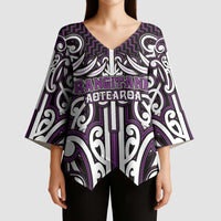 Custom Aotearoa Rangitane Kimono Sleeve Blouse Maori Tribal Pattern Mix Poutama