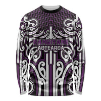 Custom Aotearoa Rangitane Long Sleeve Shirt Maori Tribal Pattern Mix Poutama