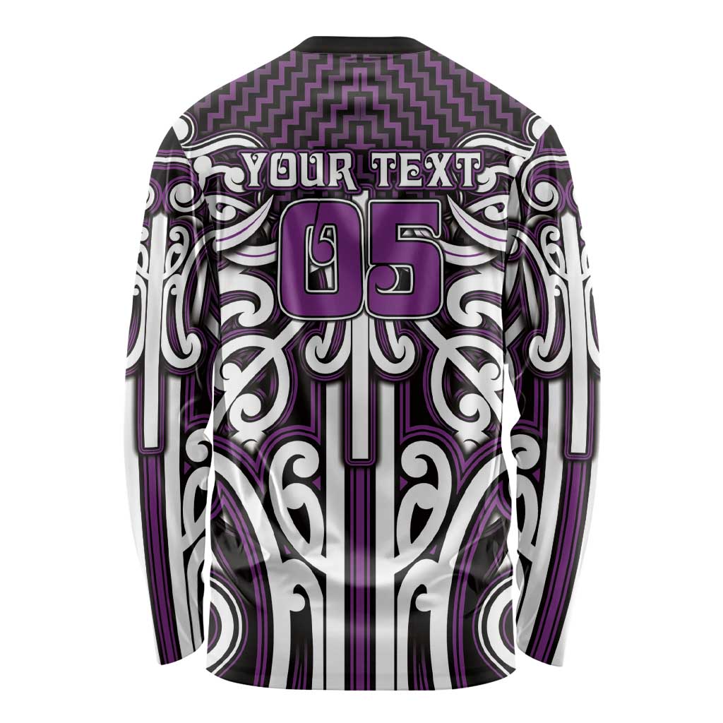 Custom Aotearoa Rangitane Long Sleeve Shirt Maori Tribal Pattern Mix Poutama