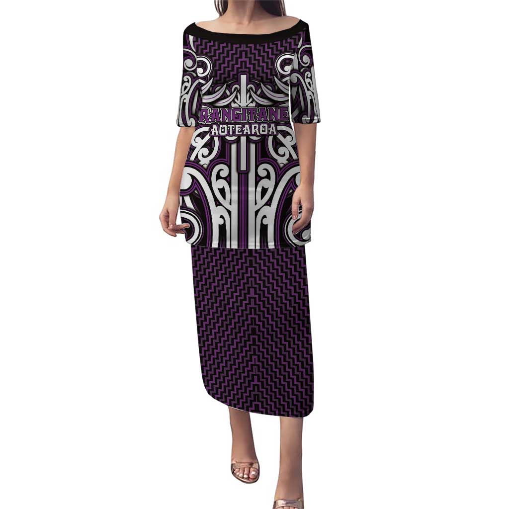Custom Aotearoa Rangitane Puletasi Maori Tribal Pattern Mix Poutama