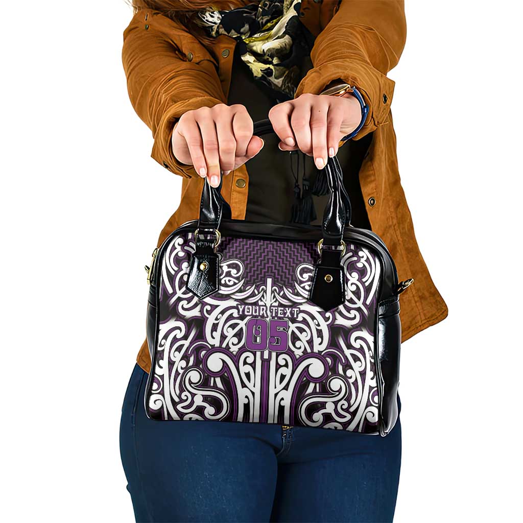 Custom Aotearoa Rangitane Shoulder Handbag Maori Tribal Pattern Mix Poutama