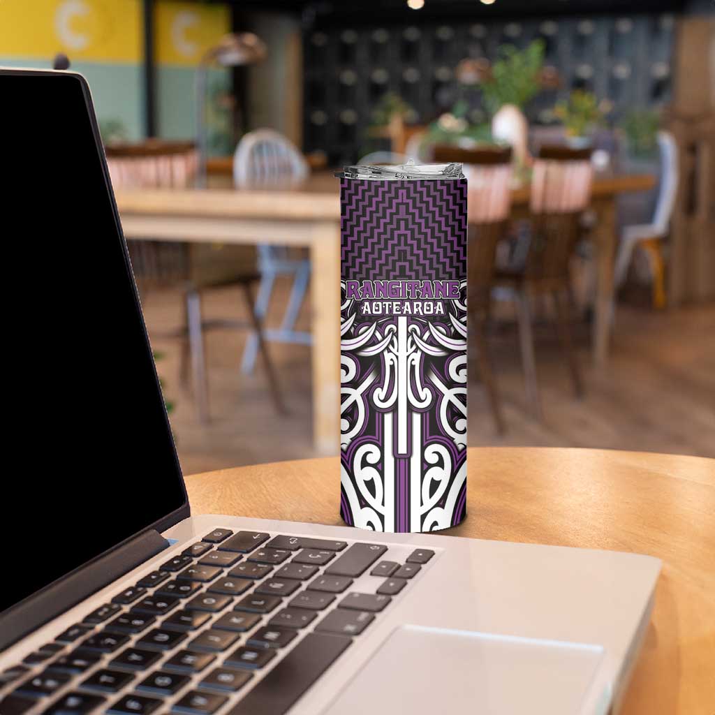 Custom Aotearoa Rangitane Skinny Tumbler Maori Tribal Pattern Mix Poutama