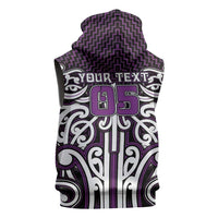 Custom Aotearoa Rangitane Sleeveless Hoodie Maori Tribal Pattern Mix Poutama