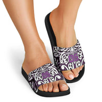 Custom Aotearoa Rangitane Slide Sandals Maori Tribal Pattern Mix Poutama