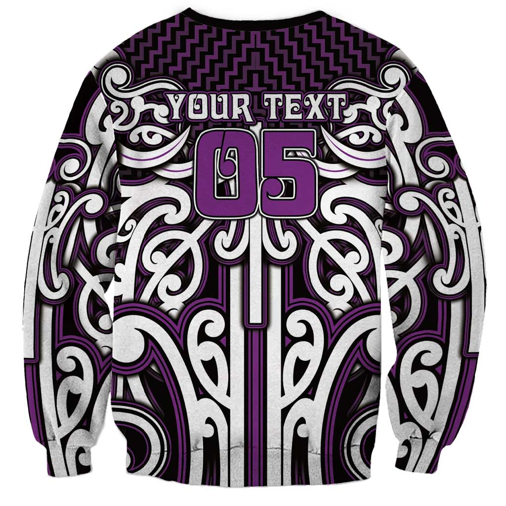 Custom Aotearoa Rangitane Sweatshirt Maori Tribal Pattern Mix Poutama