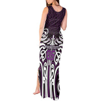 Custom Aotearoa Rangitane Tank Maxi Dress Maori Tribal Pattern Mix Poutama