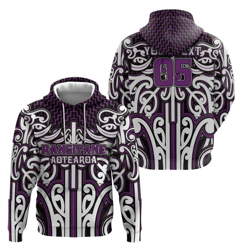 Custom Aotearoa Rangitane Zip Hoodie Maori Tribal Pattern Mix Poutama