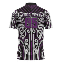 Custom Aotearoa Rangitane Zipper Polo Shirt Maori Tribal Pattern Mix Poutama