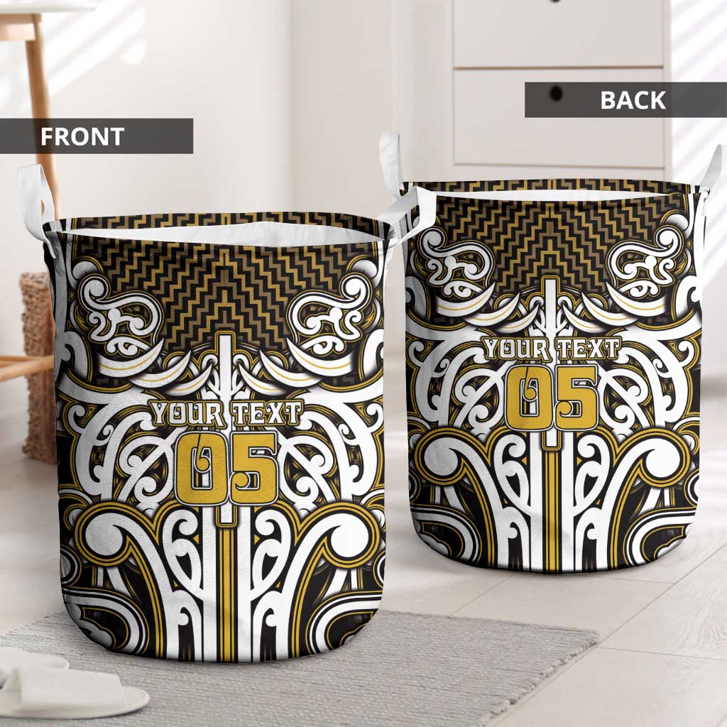 Custom Aotearoa Taranaki Laundry Basket Maori Tribal Pattern Mix Poutama