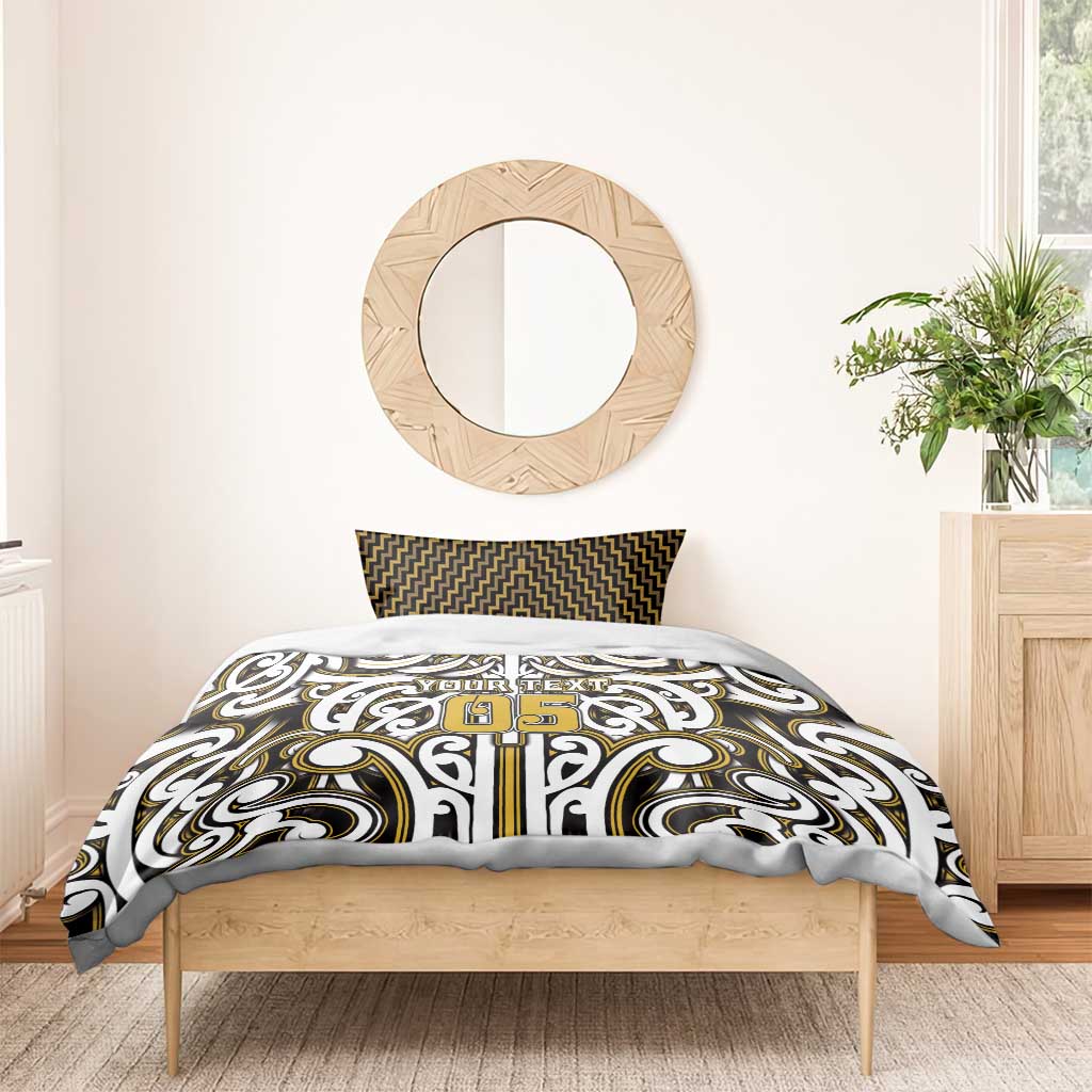 Custom Aotearoa Taranaki Bedding Set Maori Tribal Pattern Mix Poutama