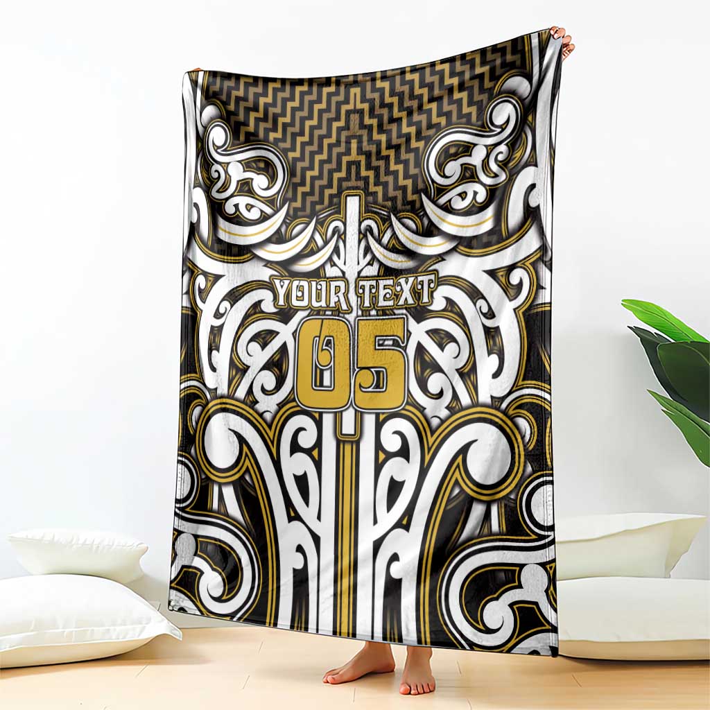 Custom Aotearoa Taranaki Blanket Maori Tribal Pattern Mix Poutama