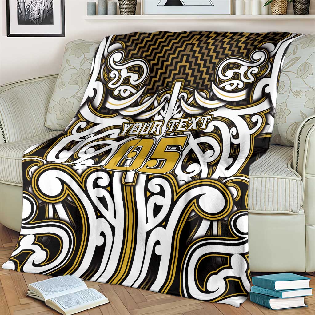 Custom Aotearoa Taranaki Blanket Maori Tribal Pattern Mix Poutama