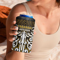 Custom Aotearoa Taranaki 4 in 1 Can Cooler Tumbler Maori Tribal Pattern Mix Poutama