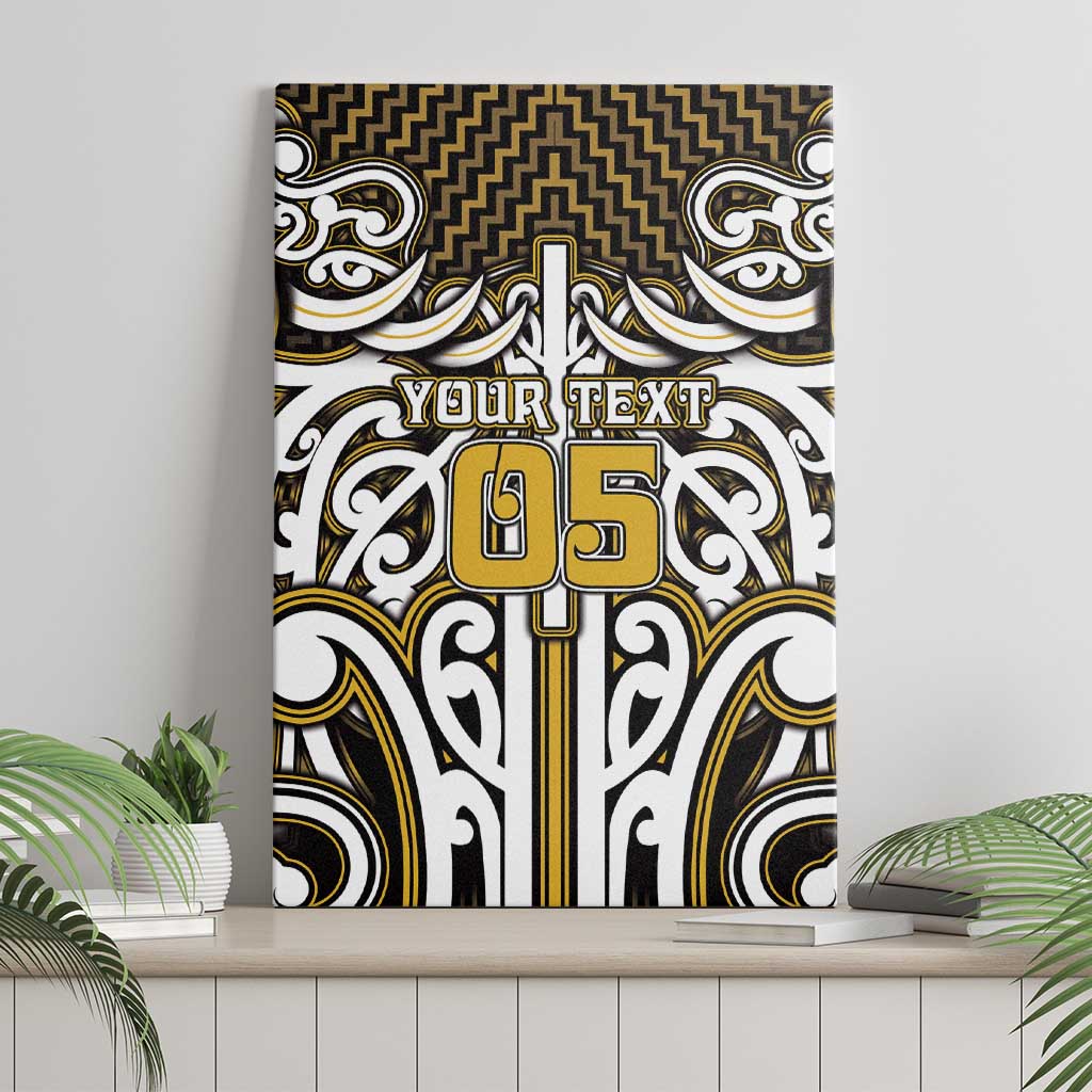 Custom Aotearoa Taranaki Canvas Wall Art Maori Tribal Pattern Mix Poutama