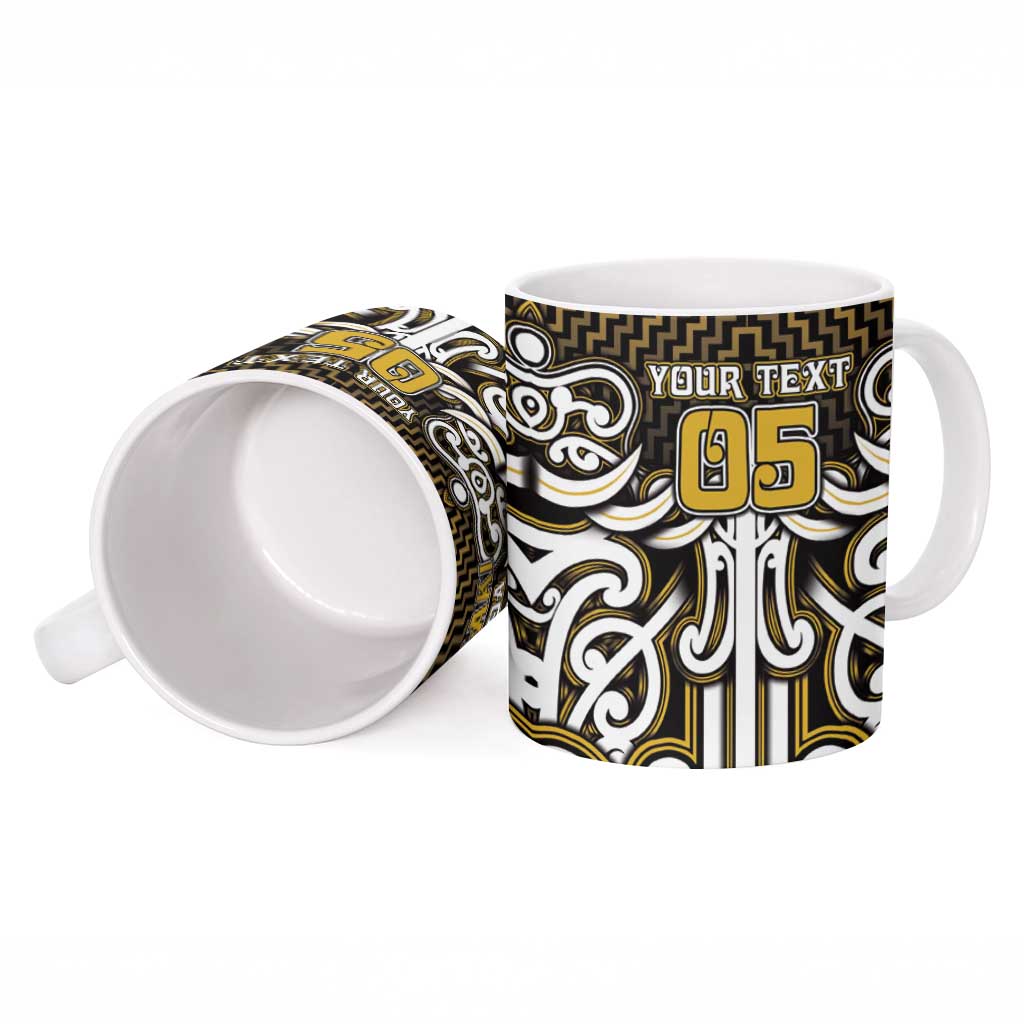 Custom Aotearoa Taranaki Ceramic Mug Maori Tribal Pattern Mix Poutama