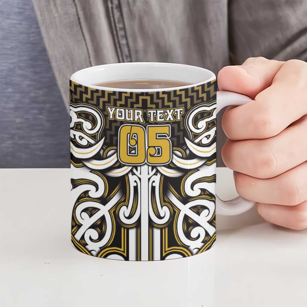 Custom Aotearoa Taranaki Ceramic Mug Maori Tribal Pattern Mix Poutama