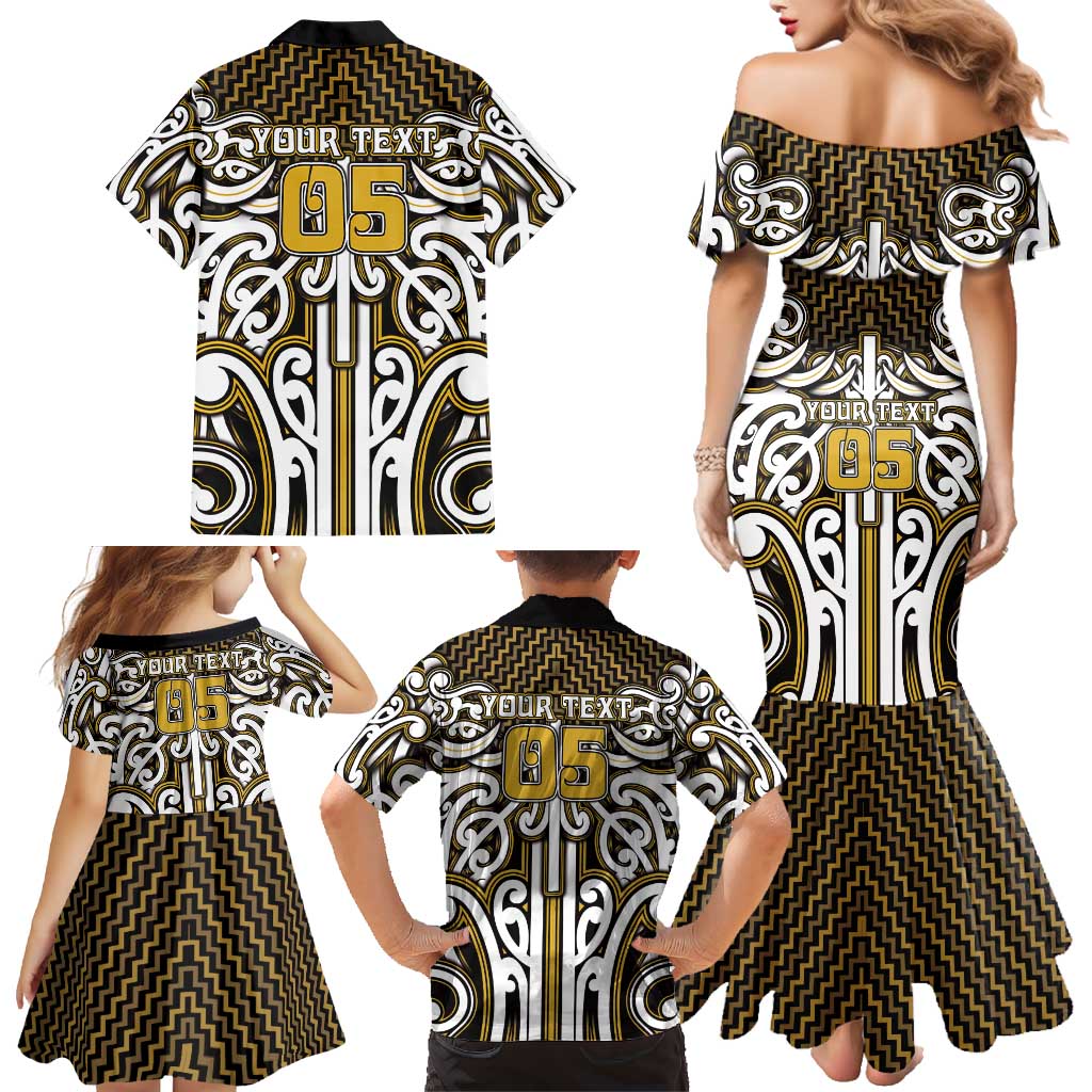 Custom Aotearoa Taranaki Family Matching Mermaid Dress and Hawaiian Shirt Maori Tribal Pattern Mix Poutama LT05 - Polynesian Pride