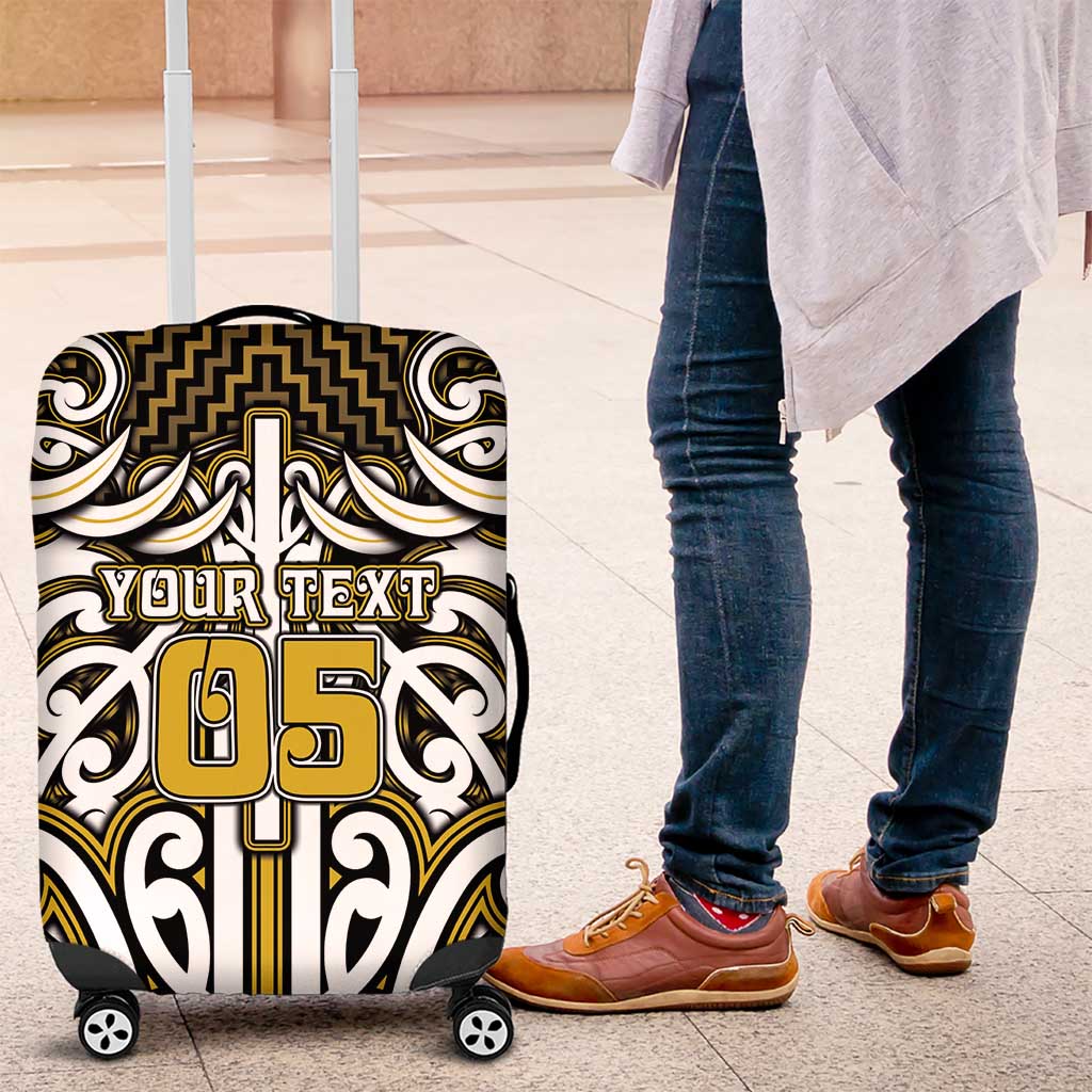 Custom Aotearoa Taranaki Luggage Cover Maori Tribal Pattern Mix Poutama