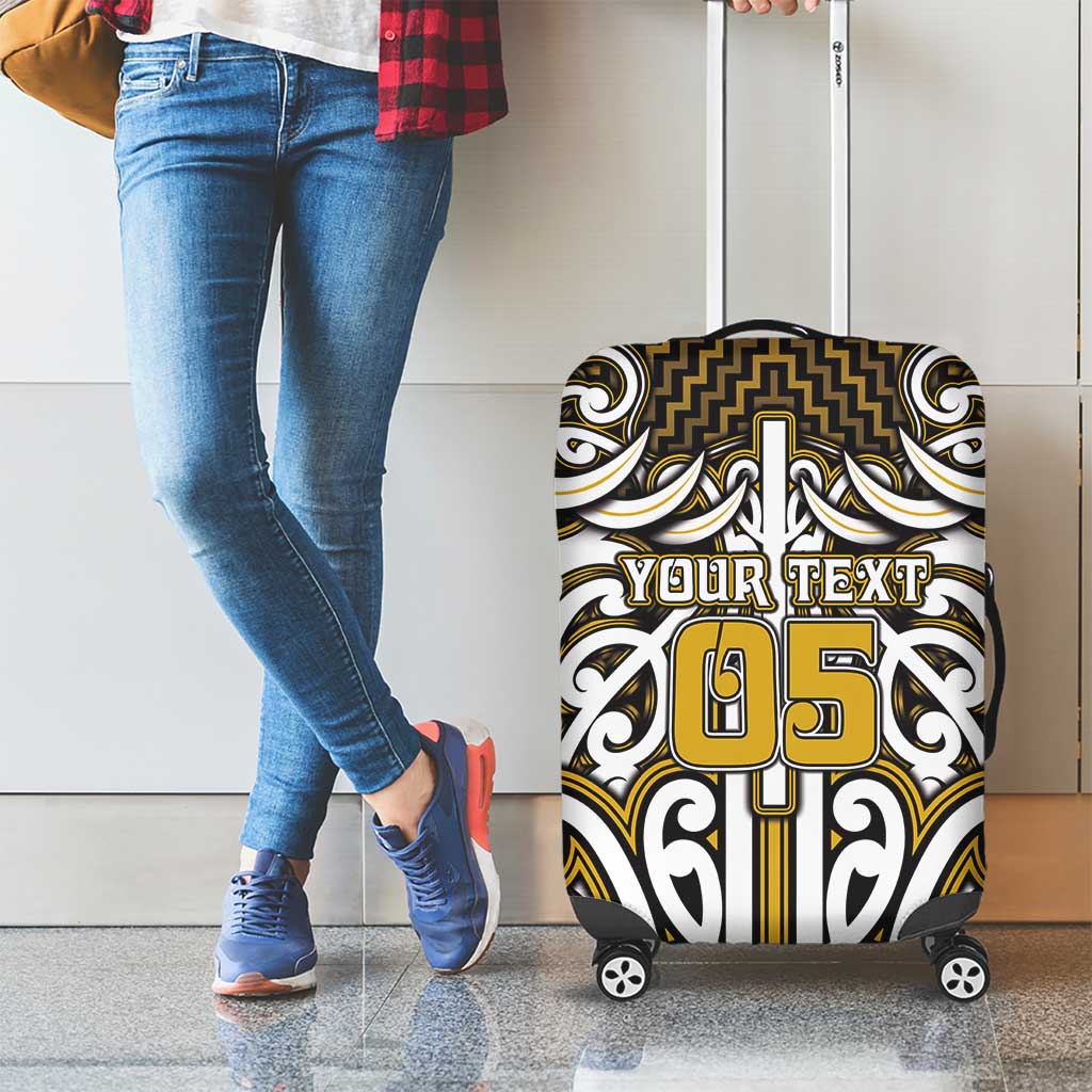 Custom Aotearoa Taranaki Luggage Cover Maori Tribal Pattern Mix Poutama