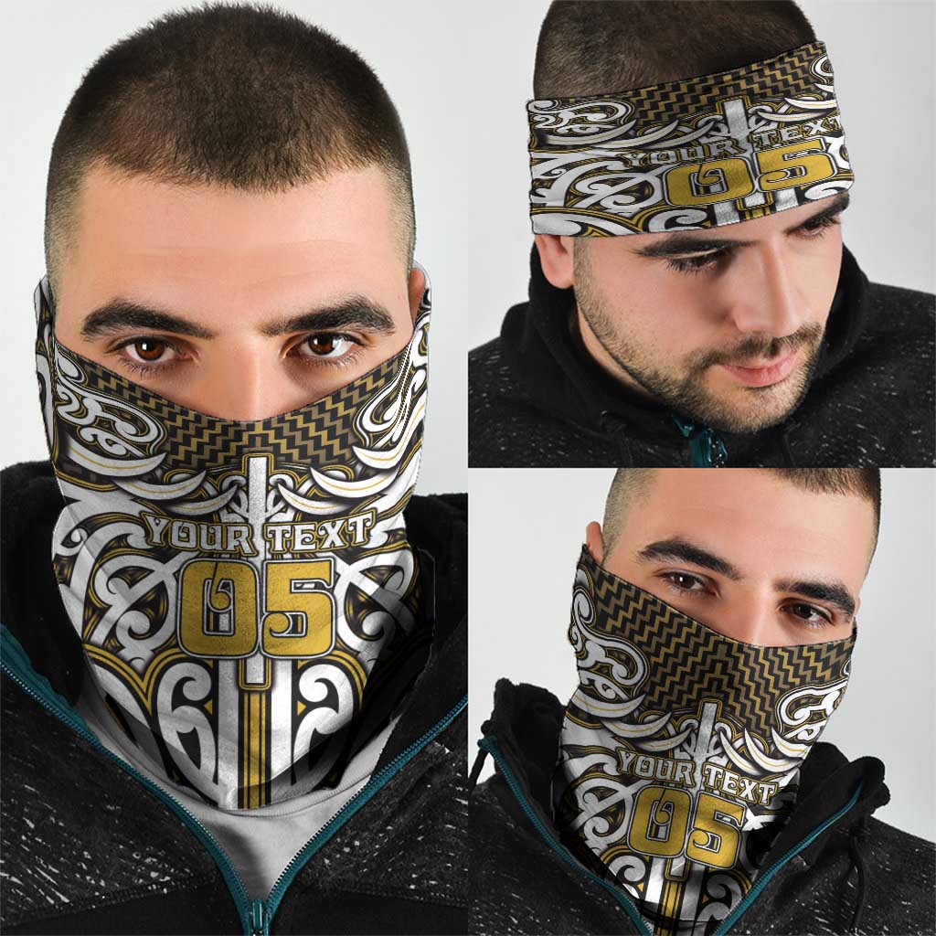 Custom Aotearoa Taranaki Neck Gaiter Maori Tribal Pattern Mix Poutama