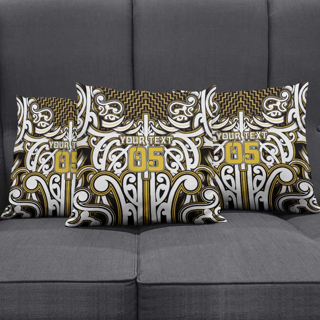 Custom Aotearoa Taranaki Pillow Cover Maori Tribal Pattern Mix Poutama