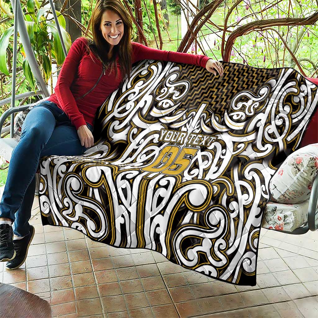 Custom Aotearoa Taranaki Quilt Maori Tribal Pattern Mix Poutama