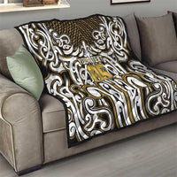 Custom Aotearoa Taranaki Quilt Maori Tribal Pattern Mix Poutama