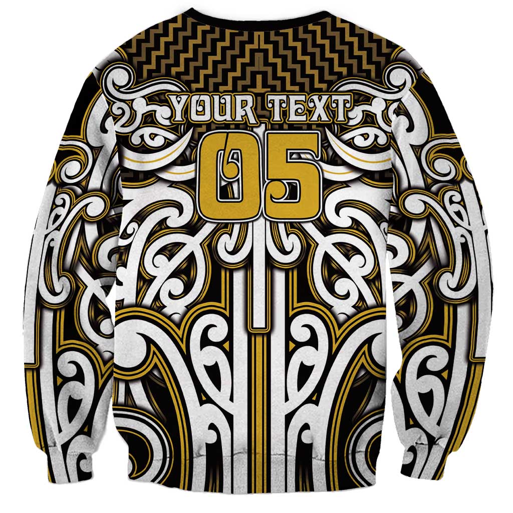 Custom Aotearoa Taranaki Sweatshirt Maori Tribal Pattern Mix Poutama