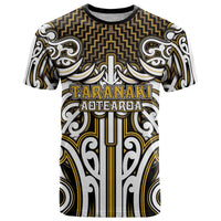 Custom Aotearoa Taranaki T Shirt Maori Tribal Pattern Mix Poutama