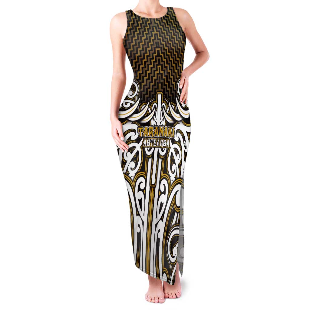 Custom Aotearoa Taranaki Tank Maxi Dress Maori Tribal Pattern Mix Poutama