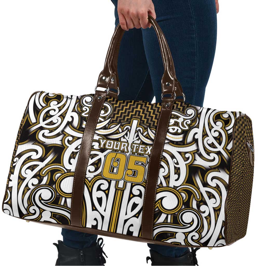 Custom Aotearoa Taranaki Travel Bag Maori Tribal Pattern Mix Poutama