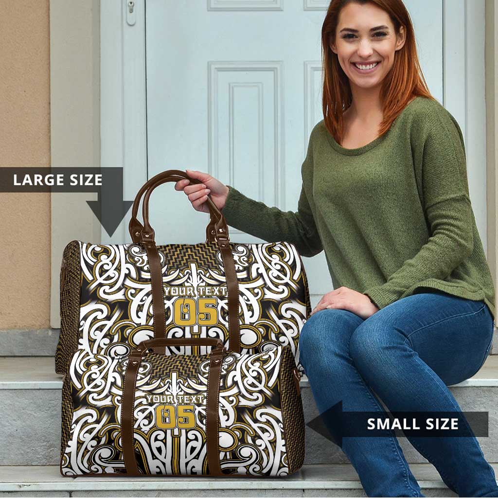 Custom Aotearoa Taranaki Travel Bag Maori Tribal Pattern Mix Poutama
