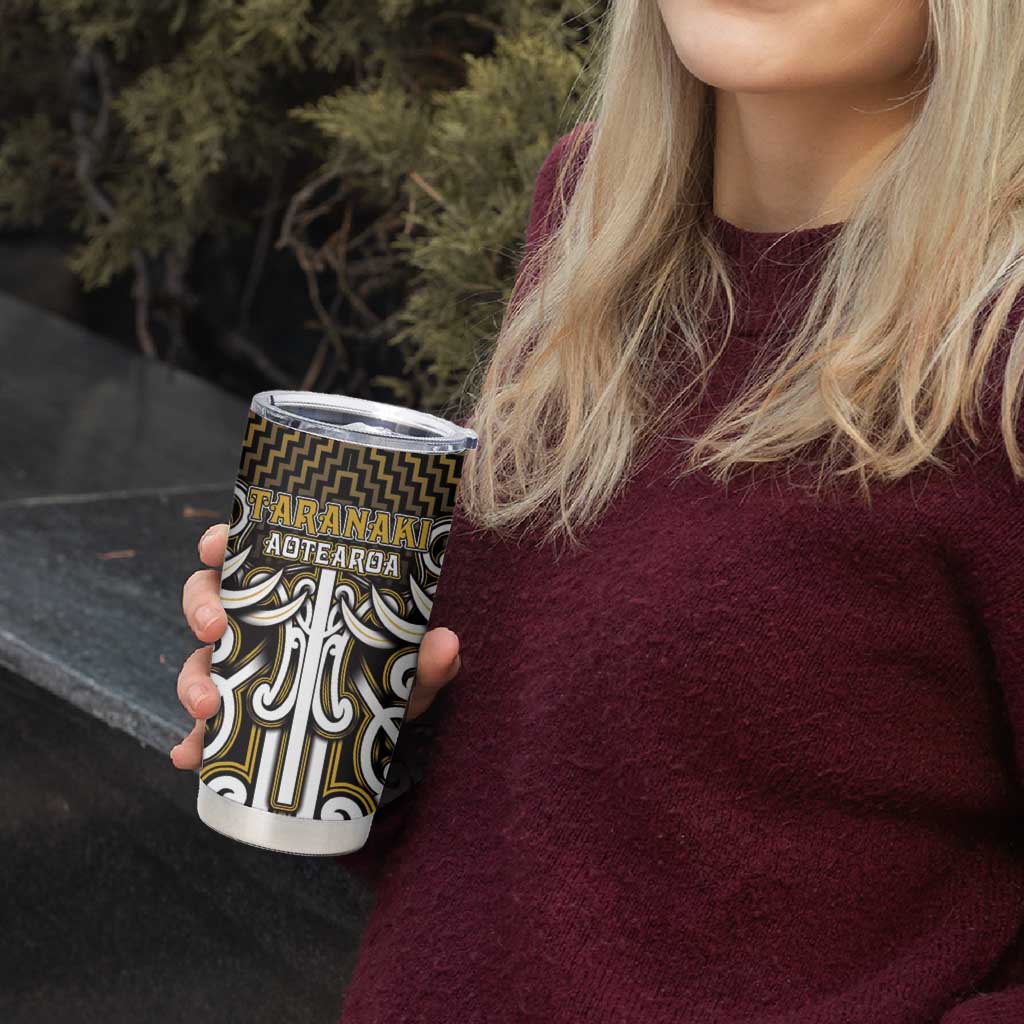 Custom Aotearoa Taranaki Tumbler Cup Maori Tribal Pattern Mix Poutama