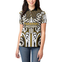 Custom Aotearoa Taranaki Women Polo Shirt Maori Tribal Pattern Mix Poutama