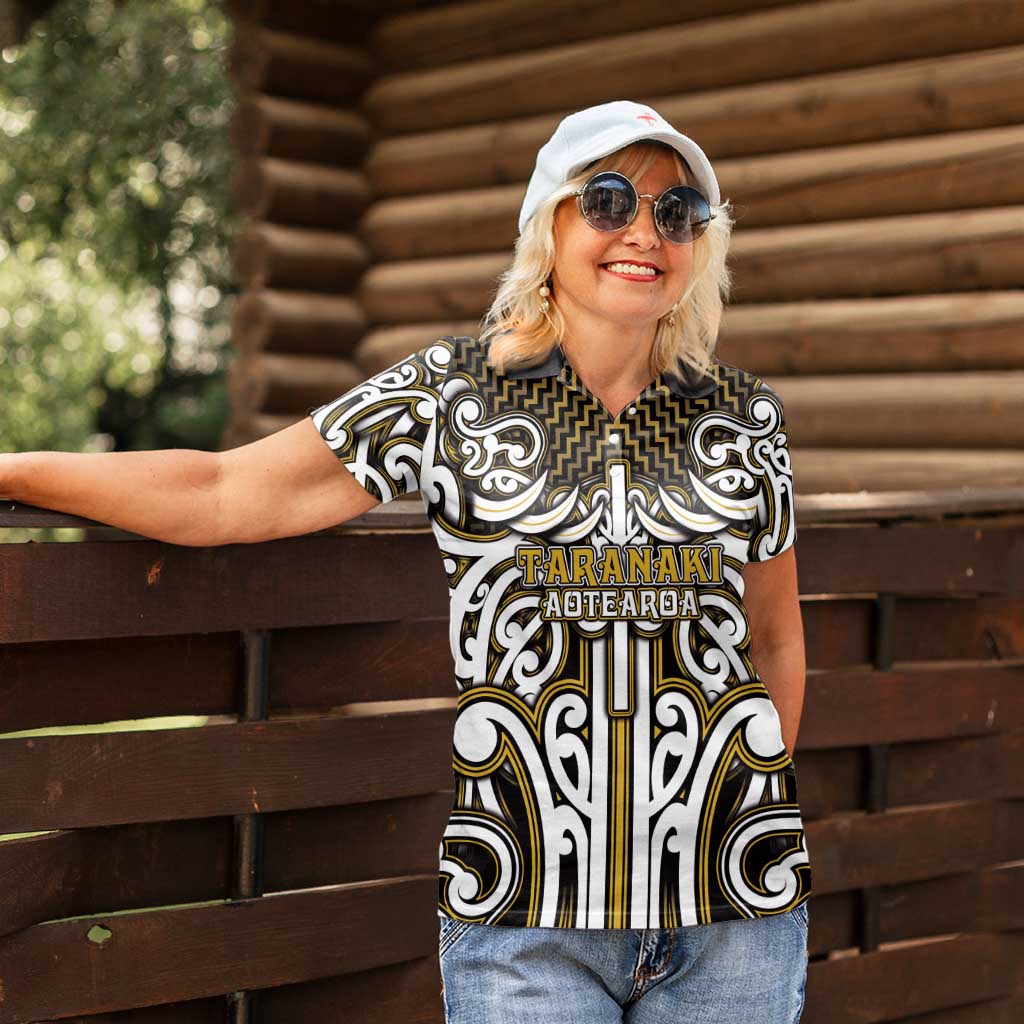 Custom Aotearoa Taranaki Women Polo Shirt Maori Tribal Pattern Mix Poutama