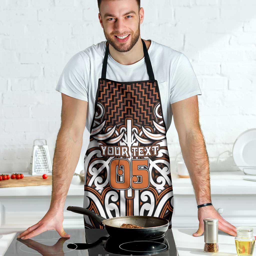 Custom Aotearoa Waikato Apron Maori Tribal Pattern Mix Poutama
