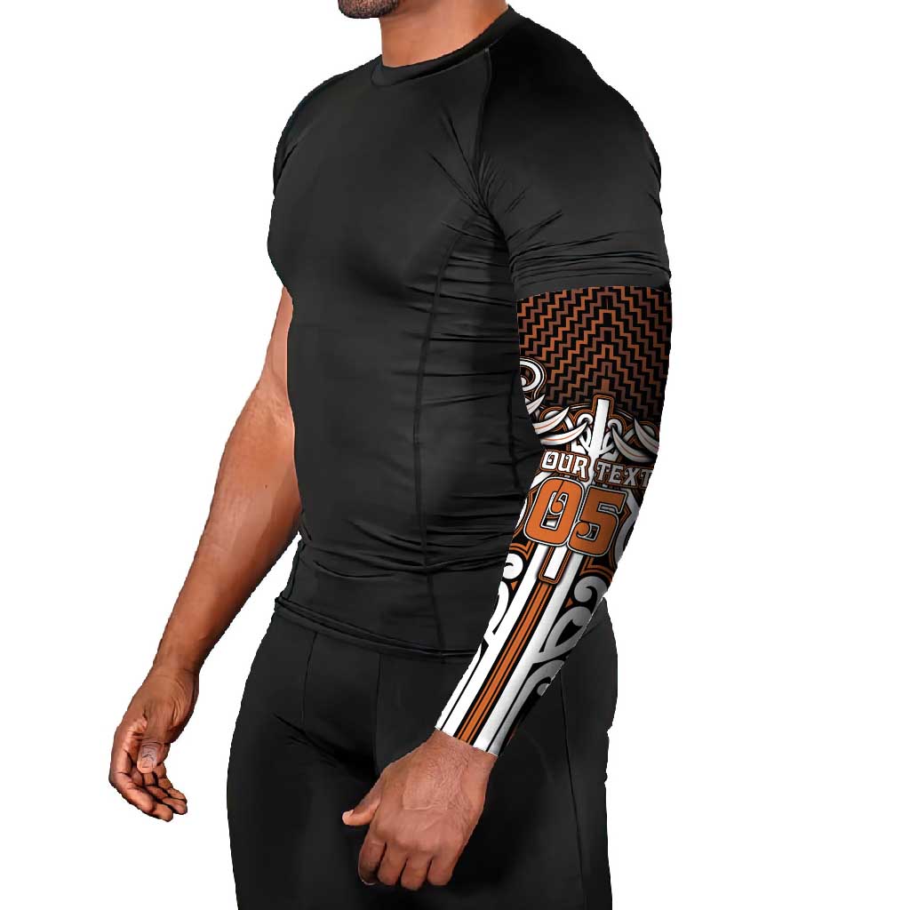 Custom Aotearoa Waikato Arm Sleeves Maori Tribal Pattern Mix Poutama