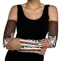 Custom Aotearoa Waikato Arm Sleeves Maori Tribal Pattern Mix Poutama