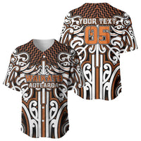 Custom Aotearoa Waikato Baseball Jersey Maori Tribal Pattern Mix Poutama
