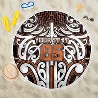 Custom Aotearoa Waikato Beach Blanket Maori Tribal Pattern Mix Poutama
