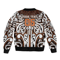 Custom Aotearoa Waikato Bomber Jacket Maori Tribal Pattern Mix Poutama